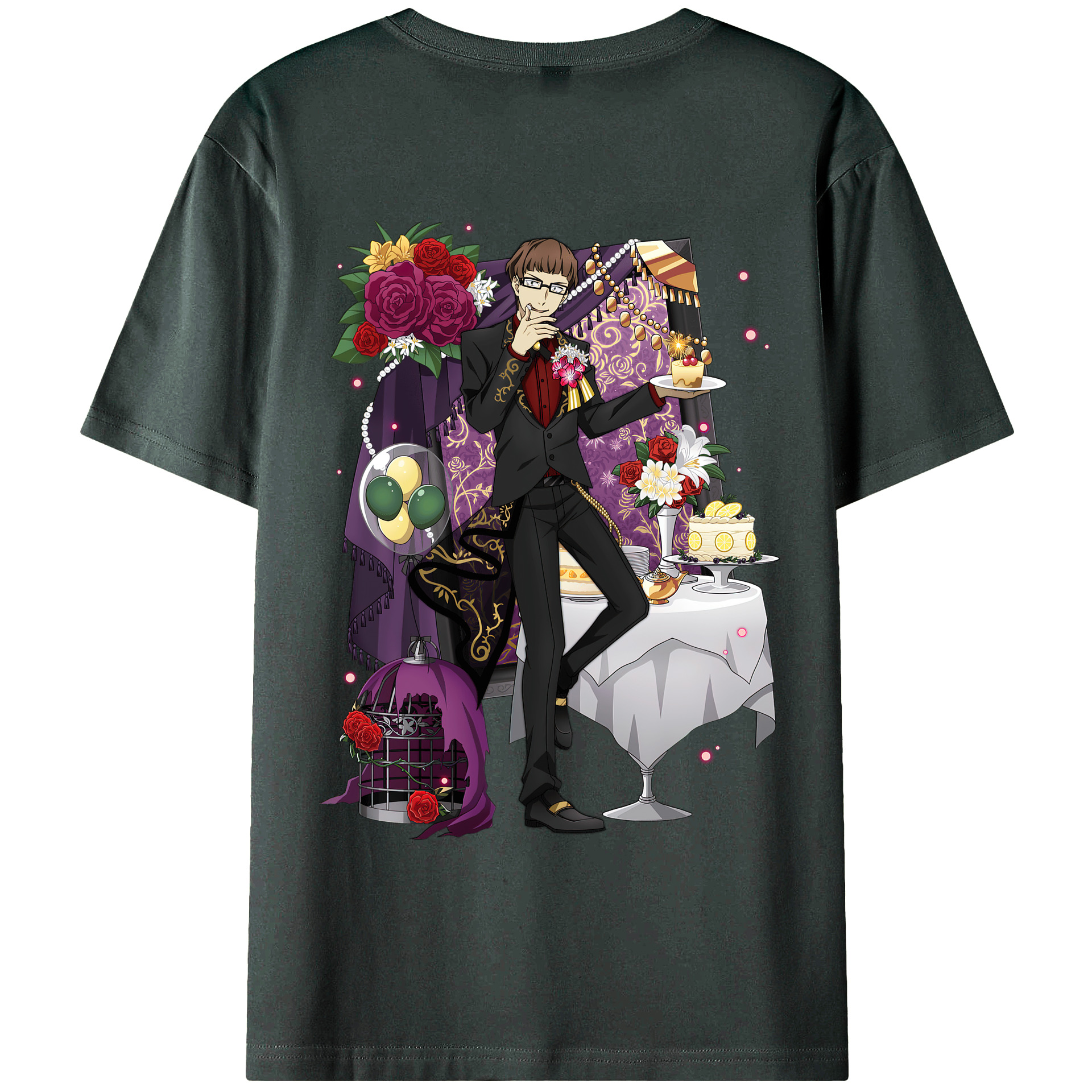（画像用） 文豪ストレイドッグス Bungo Stray Dogs 綿100％ メンズ半袖Tシャツ（バックプリント） 通気性